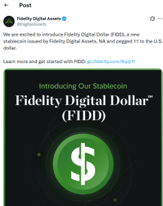 Fidelity ra mắt stablecoin FIDD neo tỷ giá 1:1 với USD缩略图