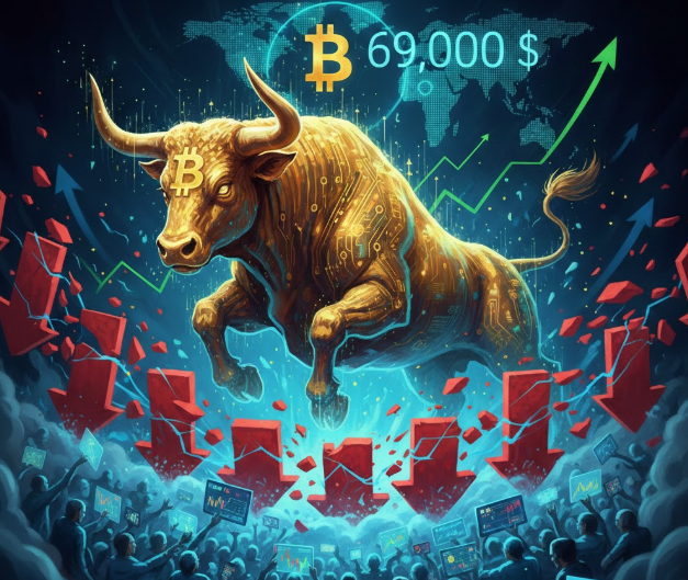 Giá Bitcoin trở lại 69.000 đô la khi các trader nhỏ lẻ gây áp lực lên vị thế short缩略图