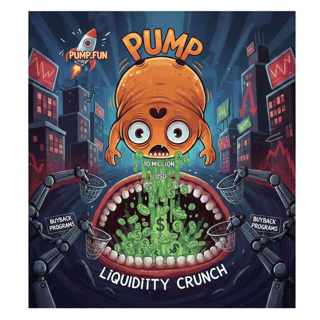 Pump.fun bán tháo 10 triệu đô la PUMP khi các chương trình mua lại không ngăn được sự giảm giá缩略图