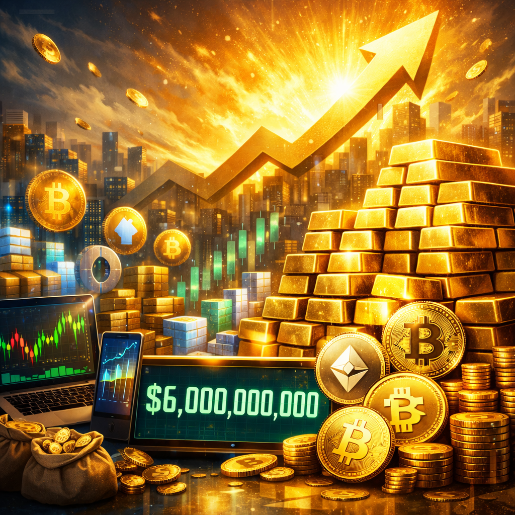 Thị trường hàng hóa được mã hóa vượt mốc 6 tỷ đô la trong bối cảnh giá vàng tăng mạnh chưa từng có缩略图