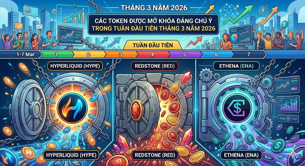 3 token được mở khóa đáng chú ý trong tuần đầu tiên của tháng 3 năm 2026缩略图