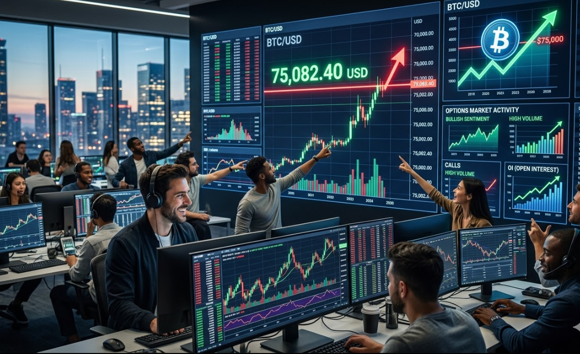 Bitcoin có vượt 75.000 USD? Thị trường quyền chọn nói ‘có’ – nhưng với một điều kiện then chốt缩略图