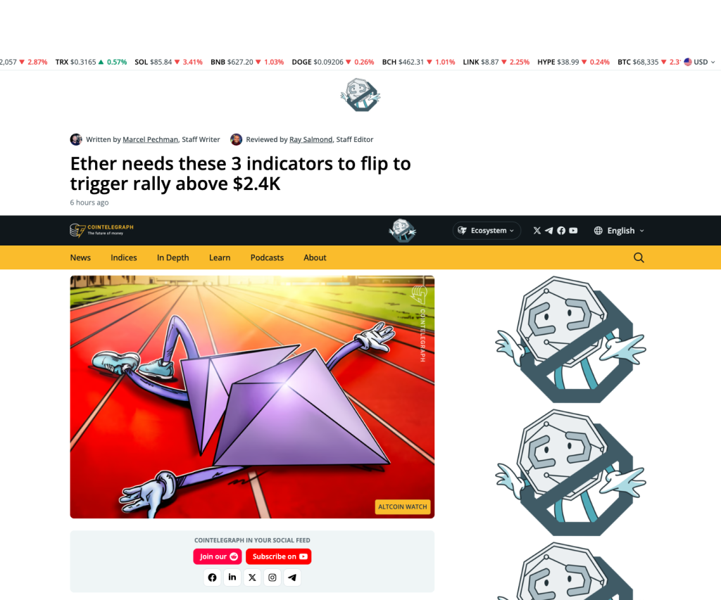 Ether nhiều lần không vượt được 2.400 USD: cần những tín hiệu nào để bứt phá?缩略图