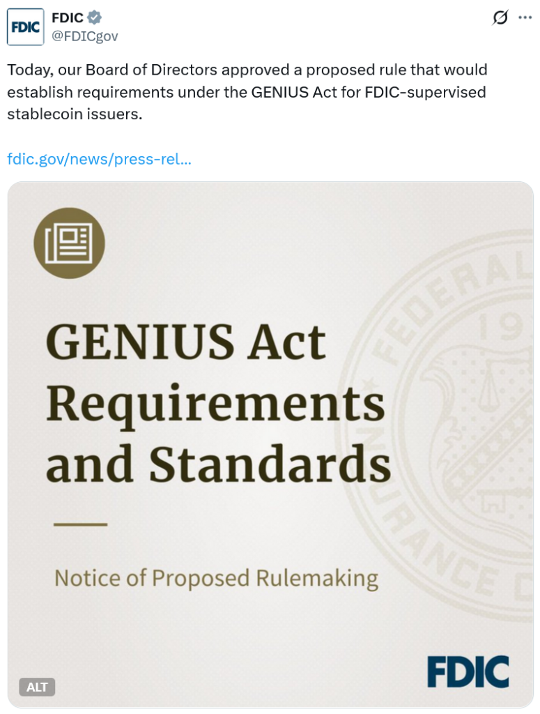 FDIC đề xuất quy định mới cho các nhà phát hành stablecoin được bảo hiểm缩略图 FDIC đề xuất quy định mới cho các nhà phát hành stablecoin được bảo hiểm缩略图
