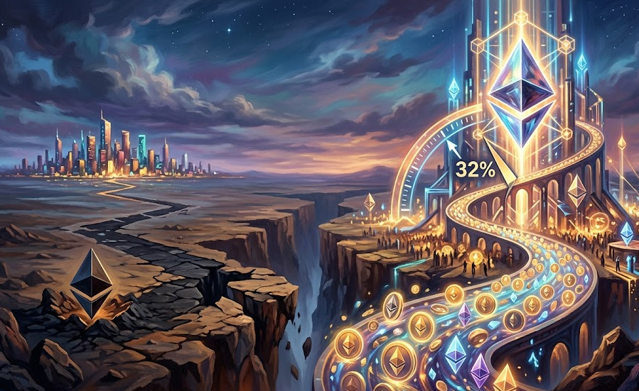 Staking Ethereum vượt mốc 32% nhưng ETH vẫn thiếu một động lực then chốt缩略图