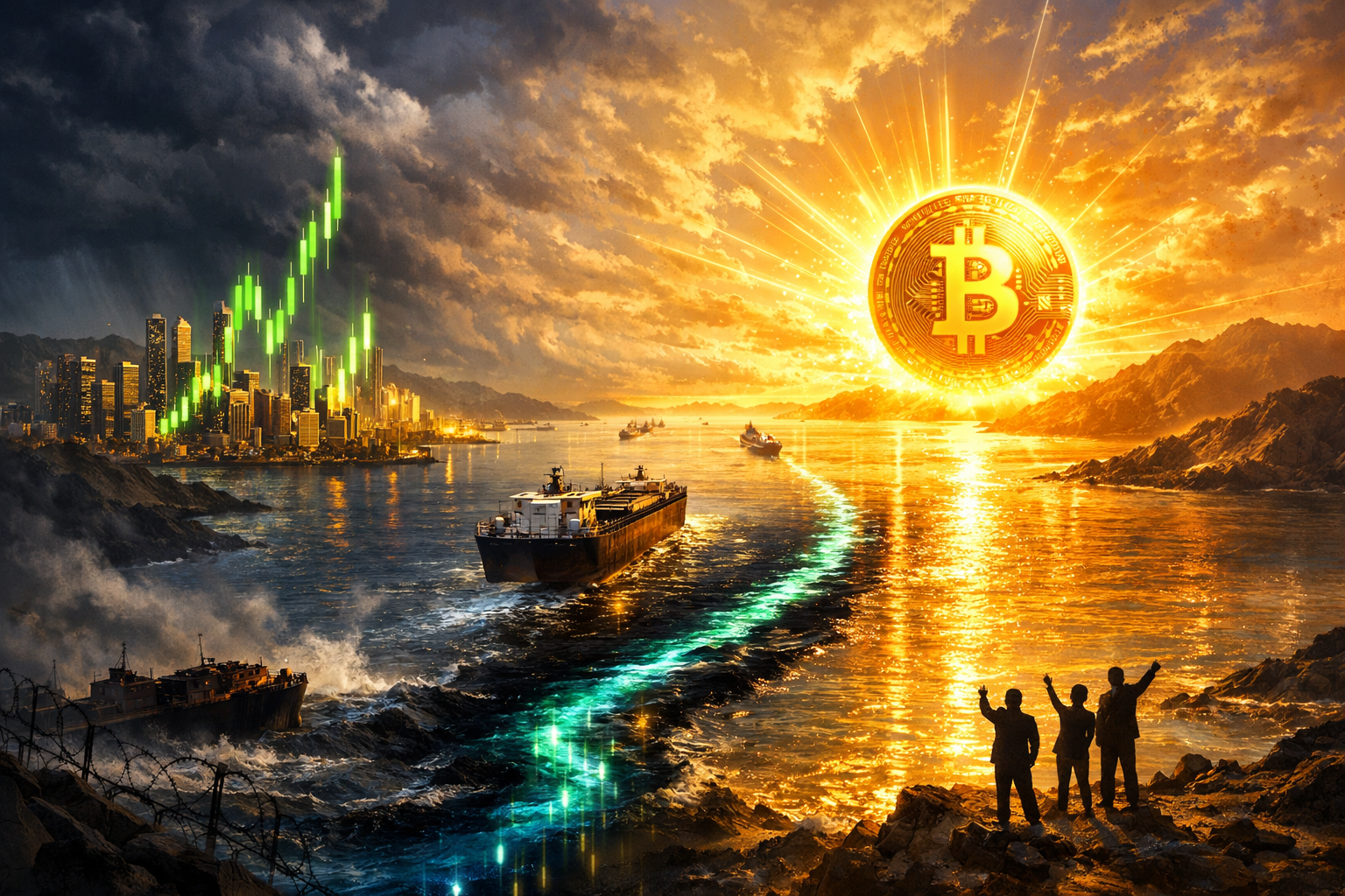 Bitcoin và chứng khoán bật tăng mạnh sau tuyên bố ‘Eo biển Hormuz hoàn toàn mở cửa’ của Iran缩略图