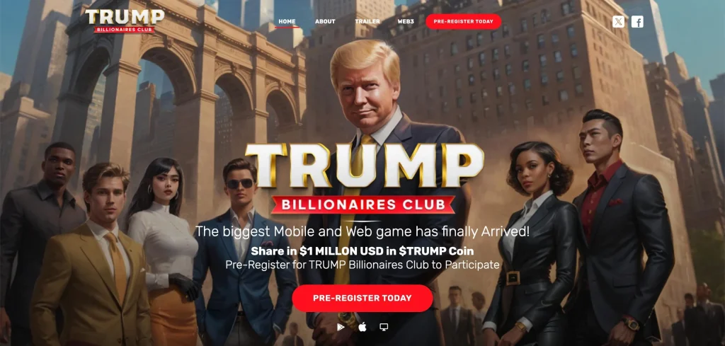 Tựa game Trump Billionaires Club chuẩn bị ra mắt cuối tháng 12, tích hợp TRUMP Coin và NFT缩略图