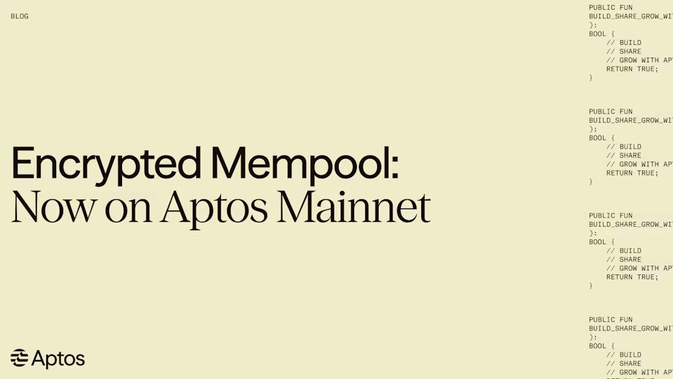 Aptos kích hoạt tính năng mã hóa giao dịch, chặn bot MEV缩略图